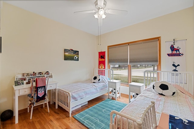 1496 Trailwood Dr, Crystal Lake, IL 60014 - bedroom featuring wood finished floors and ceiling fan