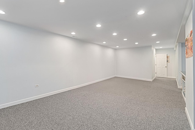 1496 Trailwood Dr, Crystal Lake, IL 60014 - basement with recessed lighting, baseboards, and carpet