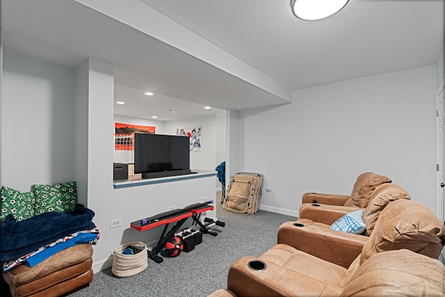1496 Trailwood Dr, Crystal Lake, IL 60014 - living room with carpet flooring, baseboards, and recessed lighting