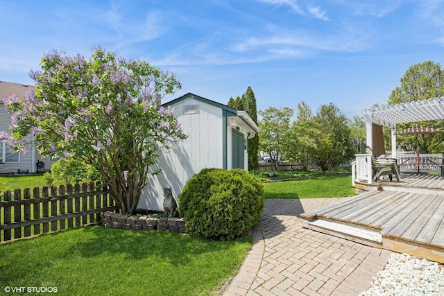 1496 Trailwood Dr, Crystal Lake, IL 60014 - view of patio featuring a pergola and a wooden deck