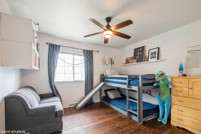 3645 Elm Ct, Flossmoor, IL 60422 - bedroom featuring a ceiling fan and dark wood finished floors