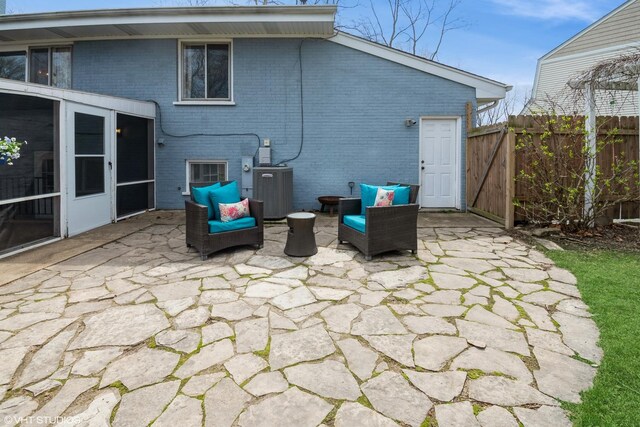 3645 Elm Ct, Flossmoor, IL 60422 - view of patio / terrace with central AC unit and fence