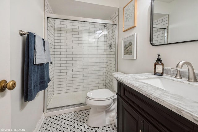 3645 Elm Ct, Flossmoor, IL 60422 - full bathroom featuring toilet, a stall shower, and vanity