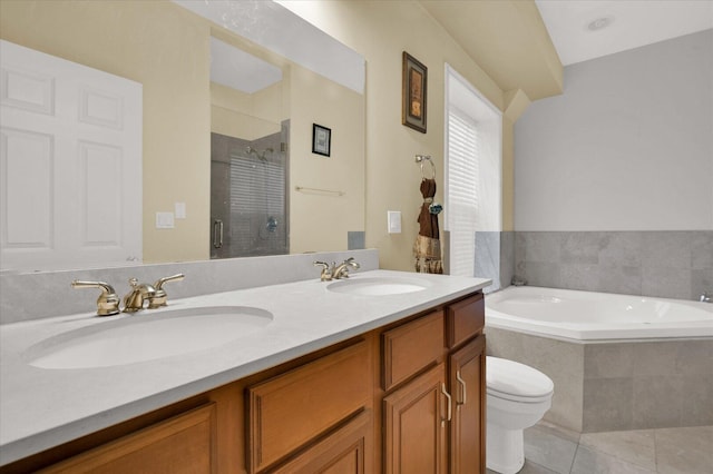 6510 S Woodlawn Ave Unit 1, Chicago, IL 60637 - full bath featuring a stall shower, tile patterned floors, a sink, and a garden tub