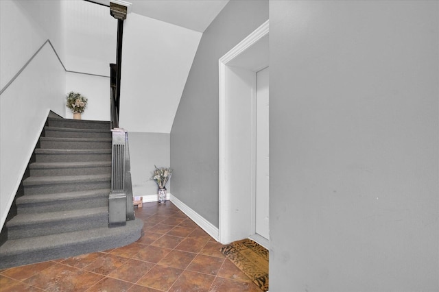 6510 S Woodlawn Ave Unit 1, Chicago, IL 60637 - stairs with baseboards and lofted ceiling