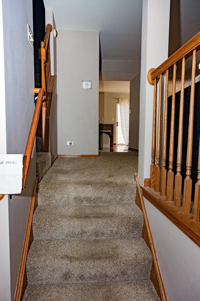 1208 Fox Hill Ln, North Aurora, IL 60542 - staircase with baseboards and carpet floors