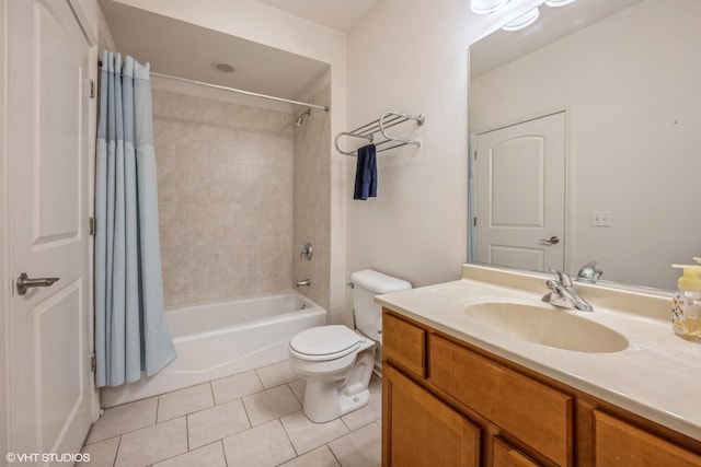 3630 N Harlem Ave Unit 410, Chicago, IL 60634 - full bathroom with tile patterned floors, shower / bath combo, vanity, and toilet