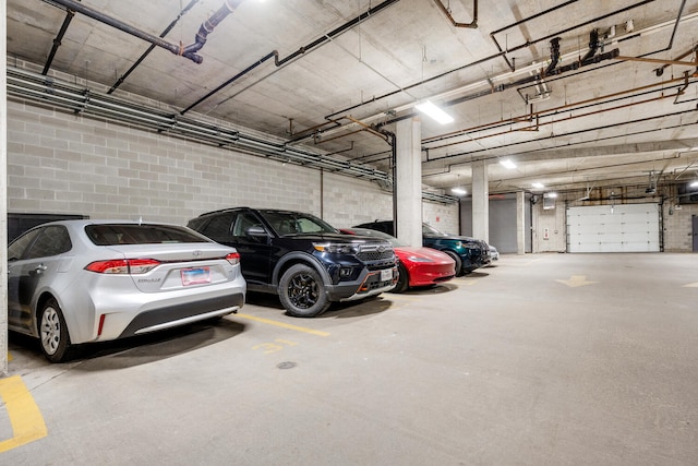 view of parking garage