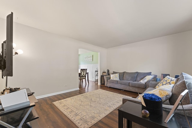 22315 W Terry Dr N, Lake Villa, IL 60046 - living area featuring dark wood-style floors and baseboards