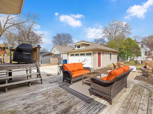 431 N Brainard Ave, La Grange Park, IL 60526 - wooden deck with an outdoor living space and fence