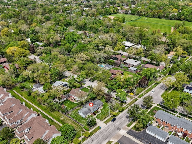 201 41st St, Downers Grove, IL 60515 - aerial view of property's location featuring nearby suburban area and a tree filled landscape