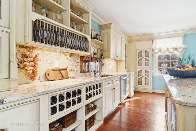 1930 Camphill Cir, Inverness, IL 60067 - kitchen featuring open shelves, dishwasher, a sink, and cream cabinets