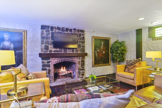 1930 Camphill Cir, Inverness, IL 60067 - living room with a stone fireplace
