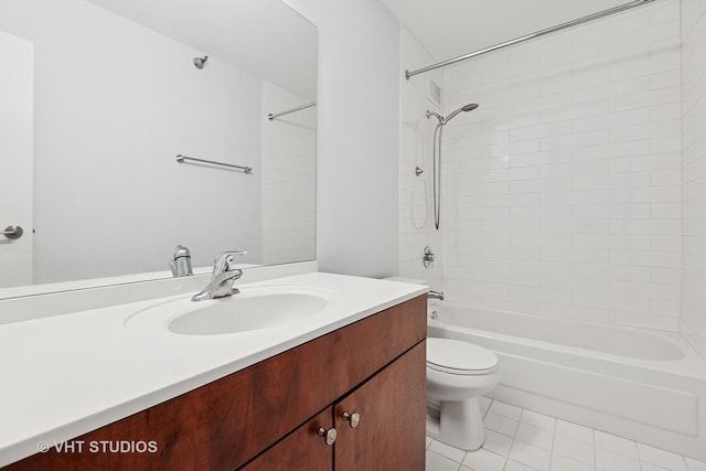 474 N Lake Shore Dr Unit 4105, Chicago, IL 60611 - full bath with vanity, toilet, tile patterned flooring, and washtub / shower combination