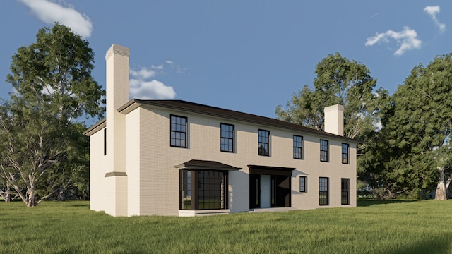 3031 Indianwood Rd, Wilmette, IL 60091 - view of front of property featuring a chimney, a front yard, and brick siding