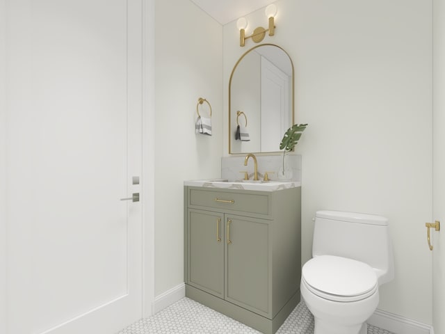 3031 Indianwood Rd, Wilmette, IL 60091 - half bath featuring toilet, vanity, and baseboards