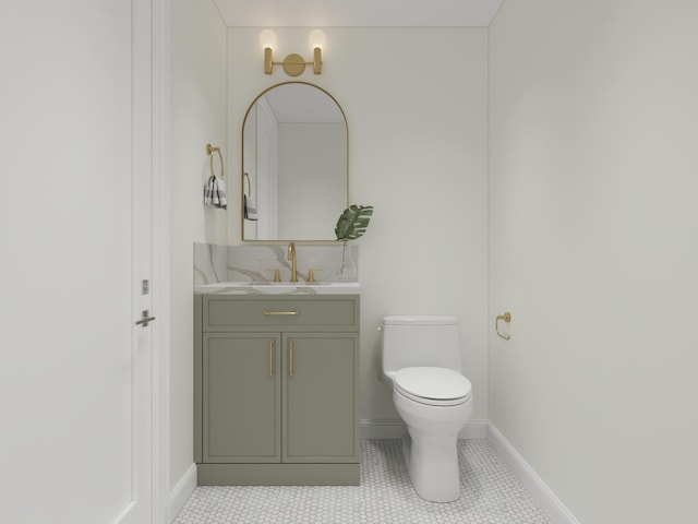 3031 Indianwood Rd, Wilmette, IL 60091 - half bath featuring vanity, toilet, and baseboards