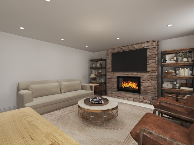 3031 Indianwood Rd, Wilmette, IL 60091 - living room with a fireplace and recessed lighting