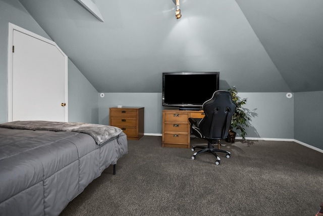 1130 Paulina St, Oak Park, IL 60302 - bedroom featuring baseboards, carpet, and vaulted ceiling