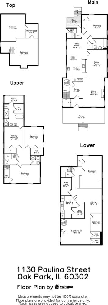 1130 Paulina St, Oak Park, IL 60302 - floor plan