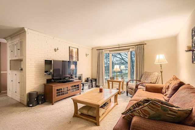view of carpeted living area