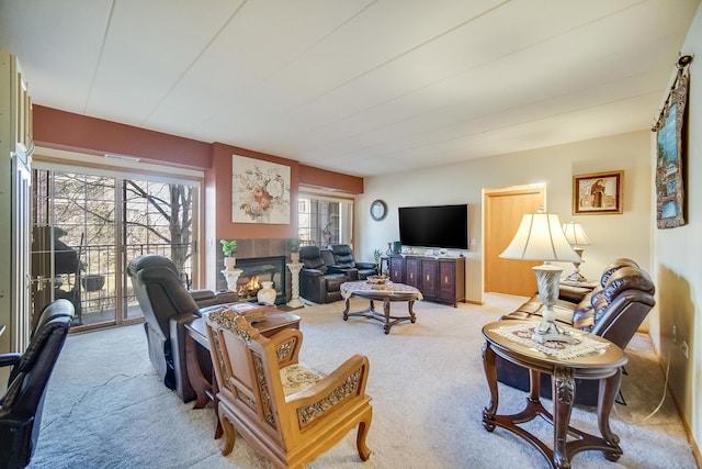 11850 Windemere Ct Unit 103, Orland Park, IL 60467 - living area with a tile fireplace and carpet