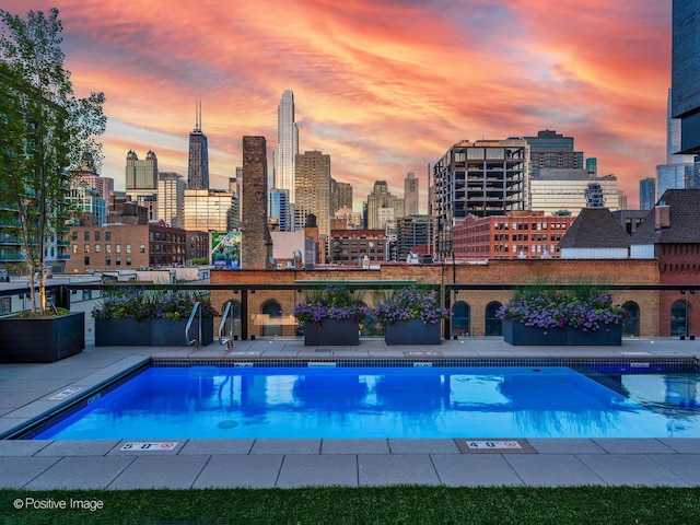 400 W Huron St Unit 501, Chicago, IL 60654 - community pool featuring a skyline view