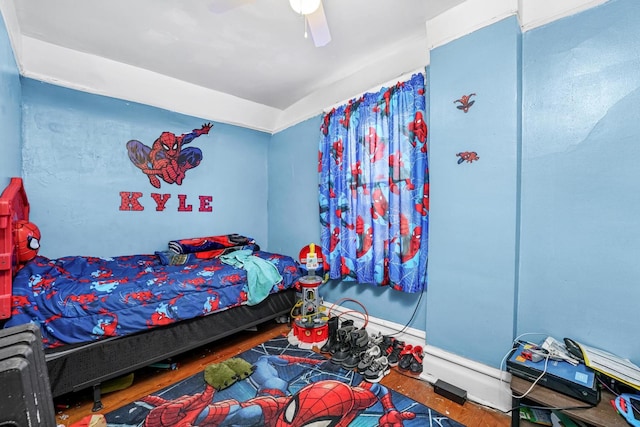 4734 W Monroe St, Chicago, IL 60644 - bedroom with ceiling fan and wood finished floors