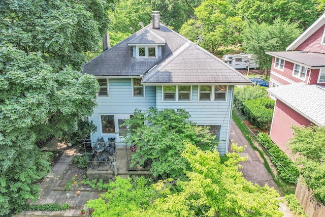 view of front of property with a chimney