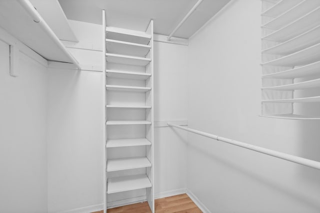 spacious closet with light wood-type flooring