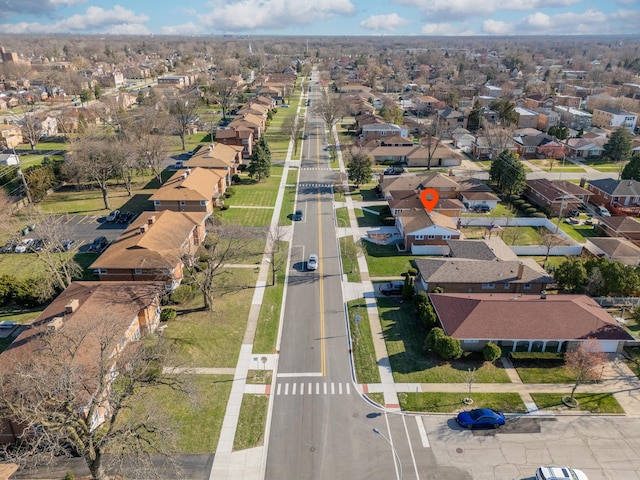 aerial view featuring a residential view