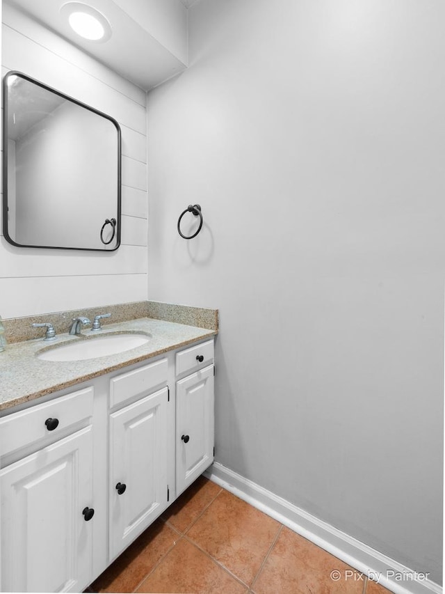 3134 Chellington Dr, Johnsburg, IL 60051 - bathroom featuring baseboards, tile patterned floors, and vanity