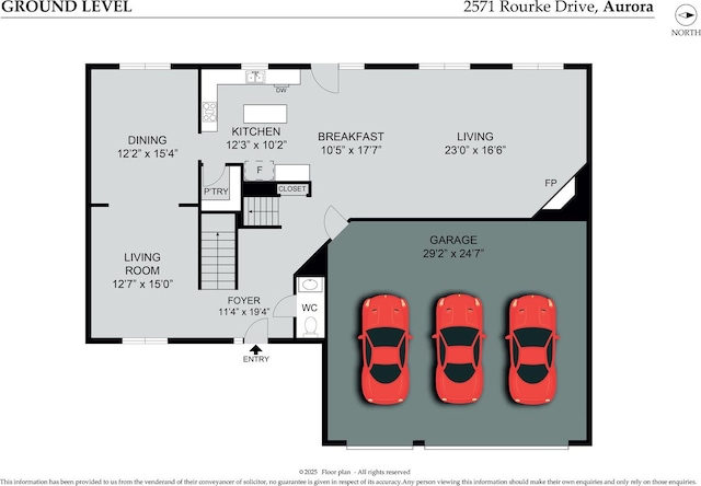 2571 Rourke Dr, Aurora, IL 60503 - floor plan / room layout