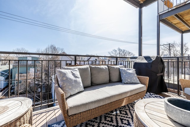 balcony with an outdoor hangout area