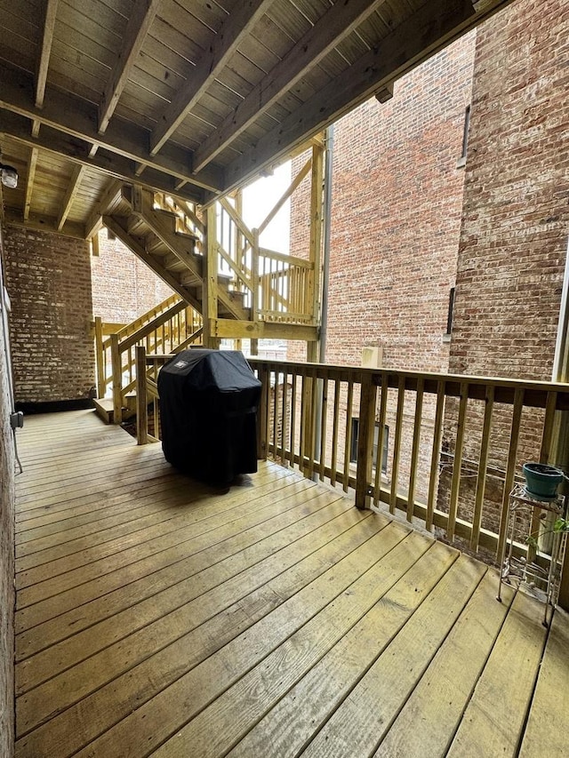 5141 S Greenwood Ave Unit 1, Chicago, IL 60615 - deck with stairway and a grill