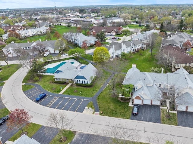 bird's eye view with a residential view
