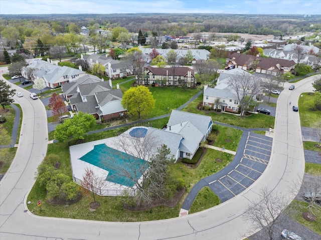 drone / aerial view with a residential view