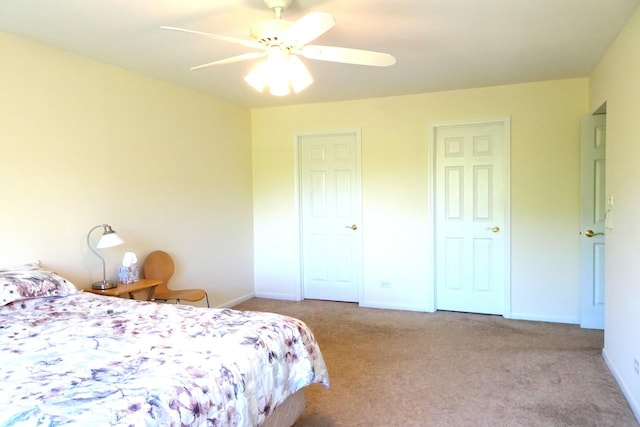 945 E Kenilworth Ave Unit 429, Palatine, IL 60074 - carpeted bedroom featuring baseboards and ceiling fan