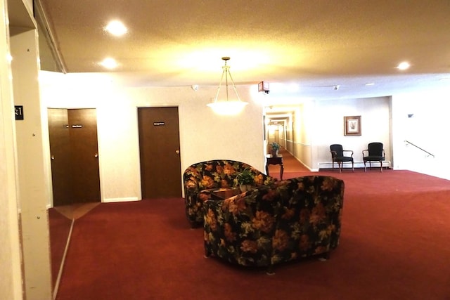 945 E Kenilworth Ave Unit 429, Palatine, IL 60074 - carpeted living area with recessed lighting and a baseboard heating unit