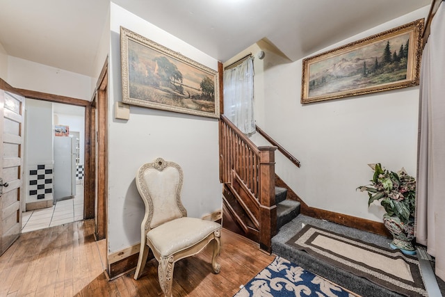 1317 N Harding Ave, Chicago, IL 60651 - living area with baseboards, stairs, and wood-type flooring