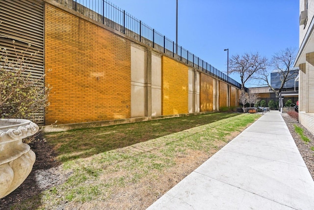 view of home's exterior featuring brick siding