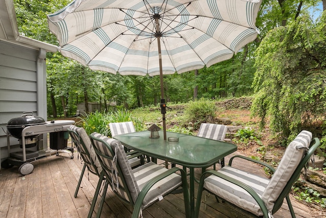 36W525 Wild Rose Rd, Saint Charles, IL 60174 - wooden deck with outdoor dining area and area for grilling