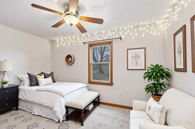 35720 N Laurel Ave, Ingleside, IL 60041 - bedroom featuring ceiling fan and light colored carpet