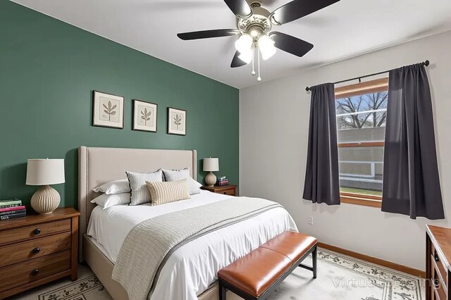 35720 N Laurel Ave, Ingleside, IL 60041 - bedroom featuring baseboards and a ceiling fan