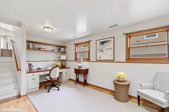 35720 N Laurel Ave, Ingleside, IL 60041 - office area featuring built in study area and light wood-style flooring
