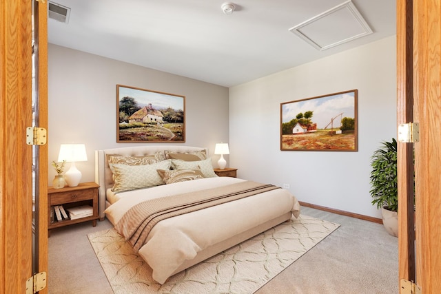 2442 Wilton Ln Unit 2442, Aurora, IL 60502 - bedroom featuring attic access, baseboards, carpet flooring, and visible vents