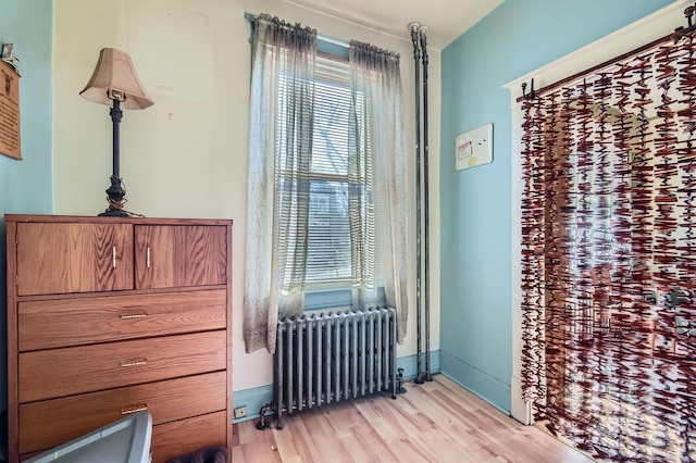 1506 Shields Ave, Chicago Heights, IL 60411 - interior space featuring light wood finished floors, baseboards, and radiator