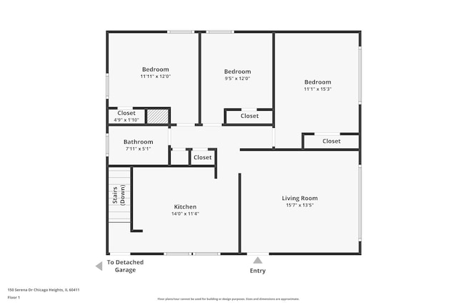 150 Serena Dr, Chicago Heights, IL 60411 - floor plan