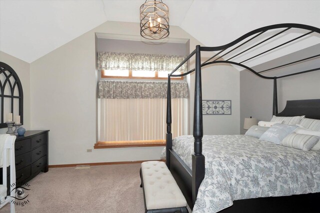 274 N School St, Braidwood, IL 60408 - carpeted bedroom featuring baseboards and lofted ceiling