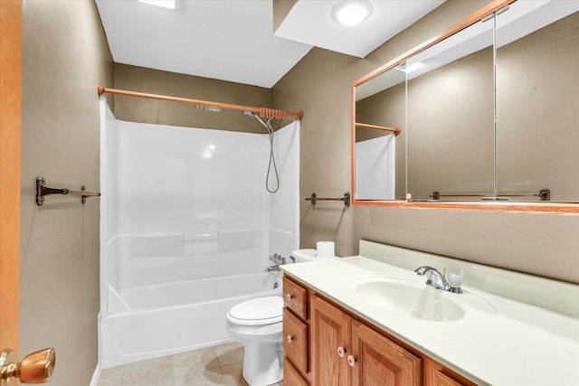 1618 Carolina Dr, Rantoul, IL 61866 - full bathroom with toilet, tile patterned floors, vanity, and shower / bathtub combination